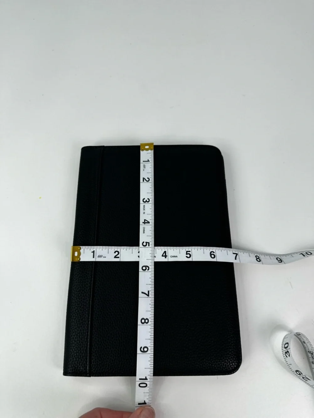Bond Street Black Faux Leather Padfolio Folder Holds 5.5x8.5 Pad Pen & ID Holder